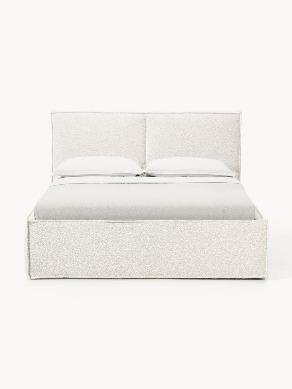 Dream Bouclé Upholstered Bed with Storage — Off-White