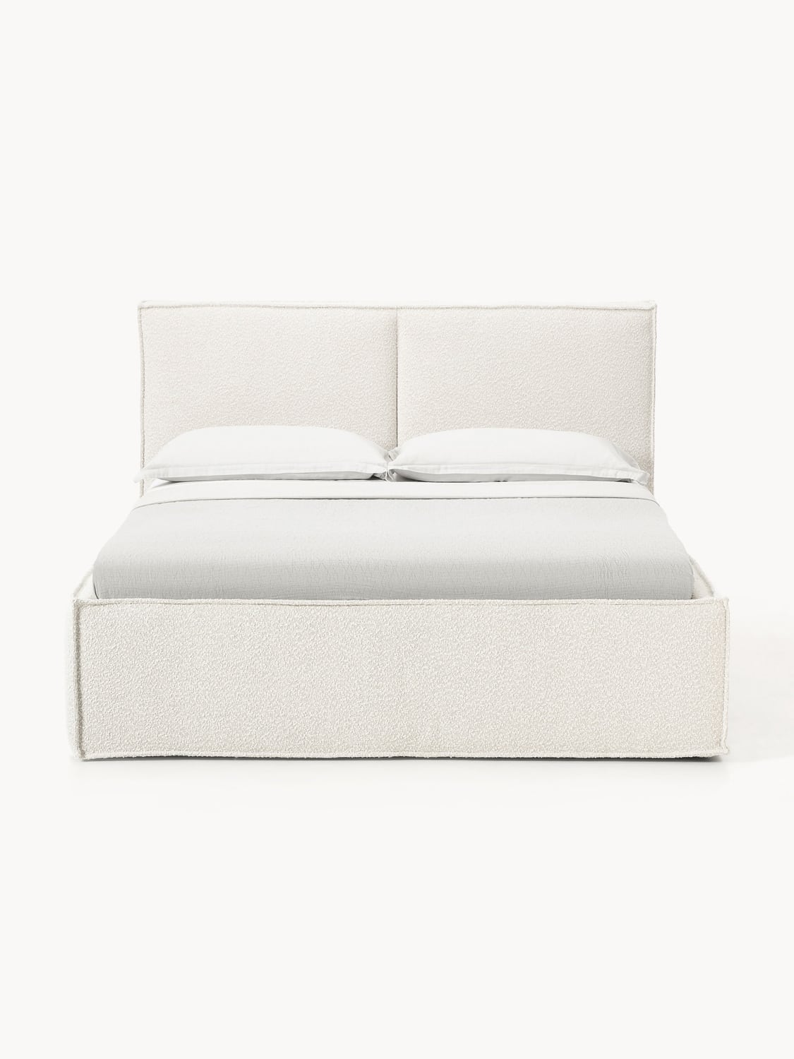 Dream Bouclé Upholstered Bed with Storage — Off-White