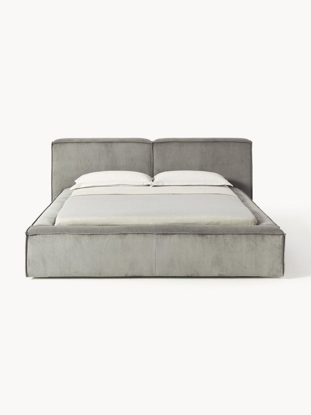 Lennon Upholstered Bed in Corduroy — Oatmeal