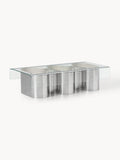 Jouri Coffee Table with Glass Top — Oatmeal