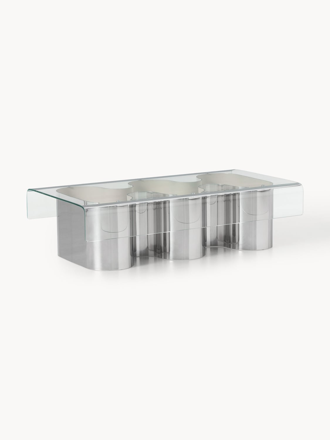 Jouri Coffee Table with Glass Top — Oatmeal