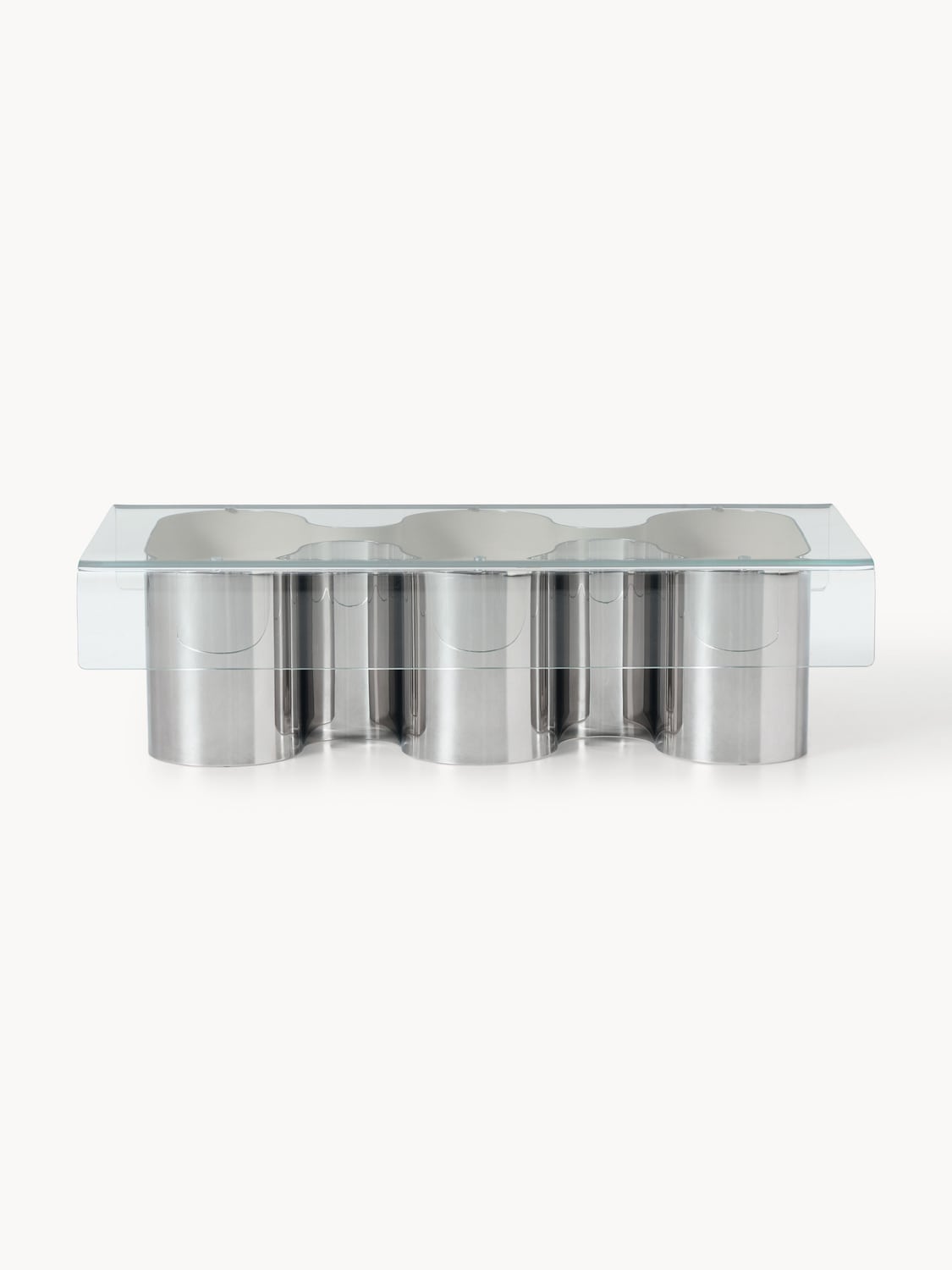 Jouri Coffee Table with Glass Top — Oatmeal