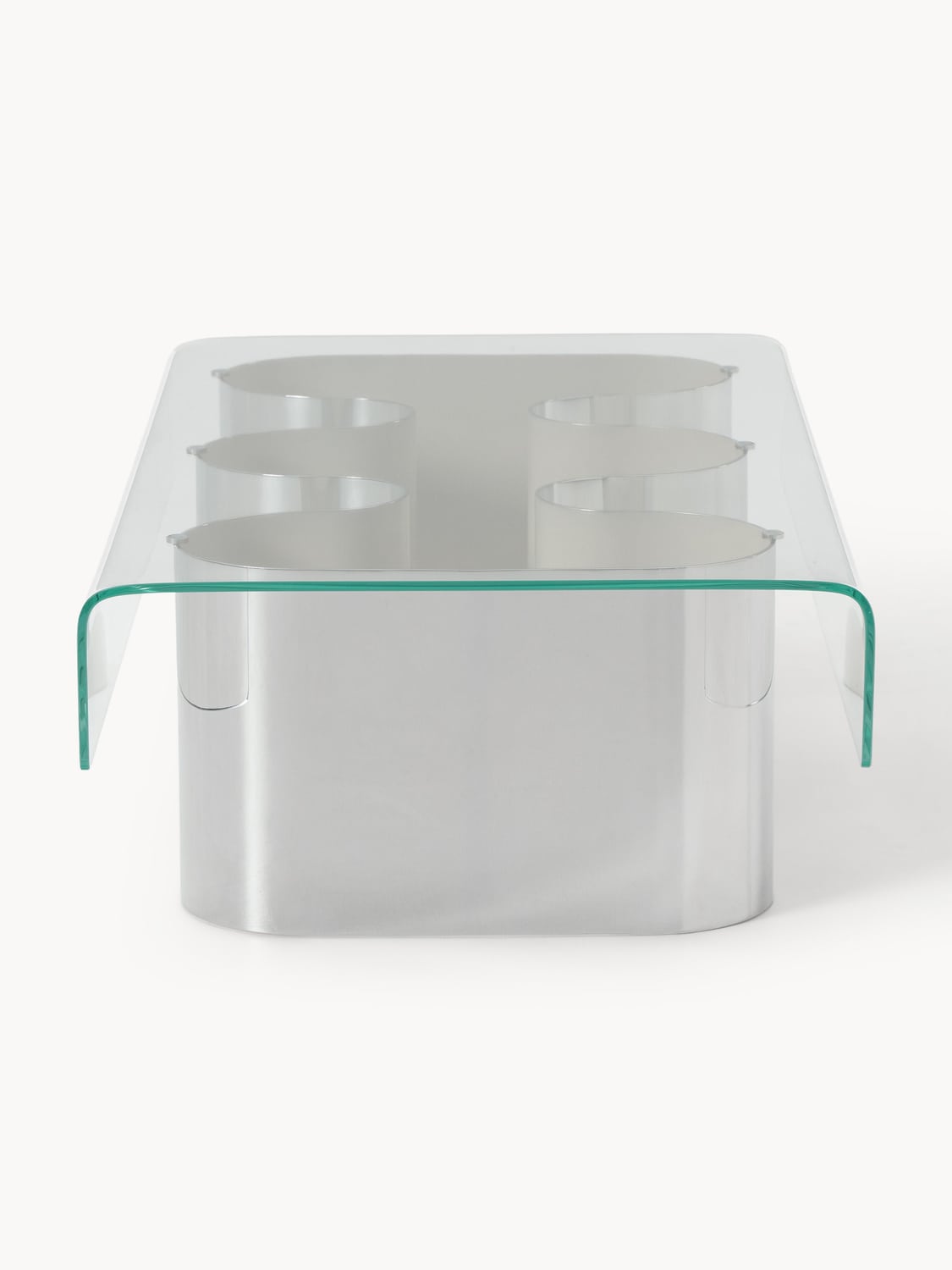 Jouri Coffee Table with Glass Top — Oatmeal