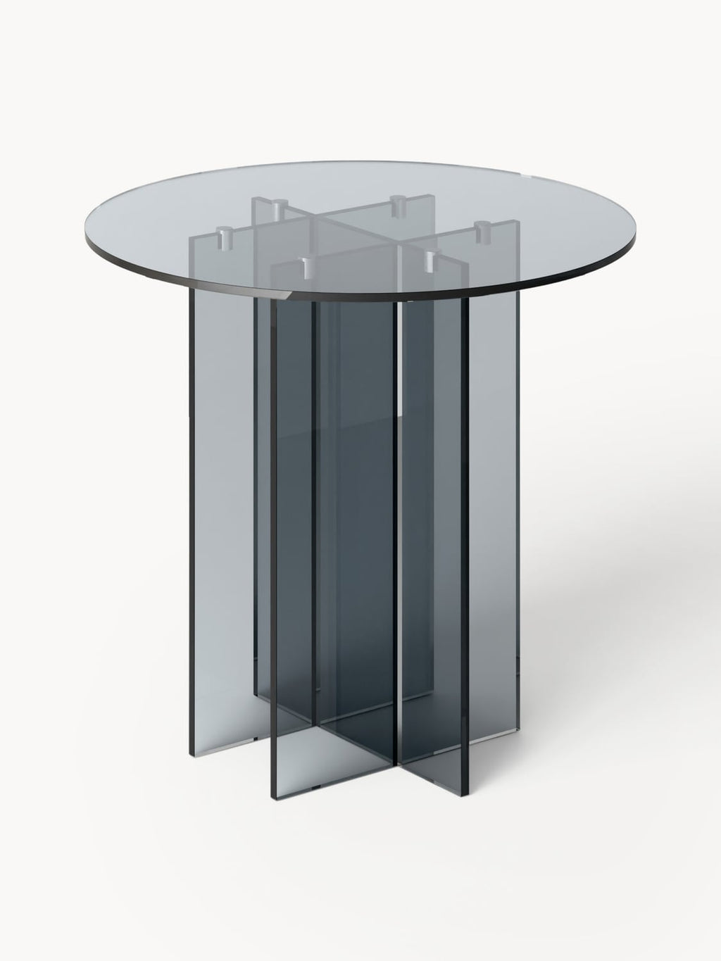 Anouk Round Dining Table in Glass, in various sizes — Dark Grey