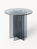 Anouk Round Dining Table in Glass, in various sizes — Dark Grey
