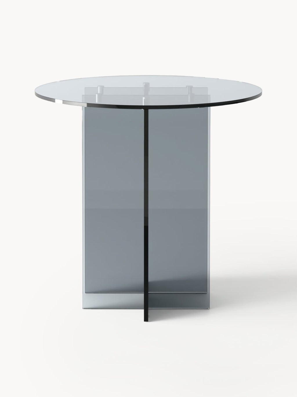 Anouk Round Dining Table in Glass, in various sizes — Dark Grey