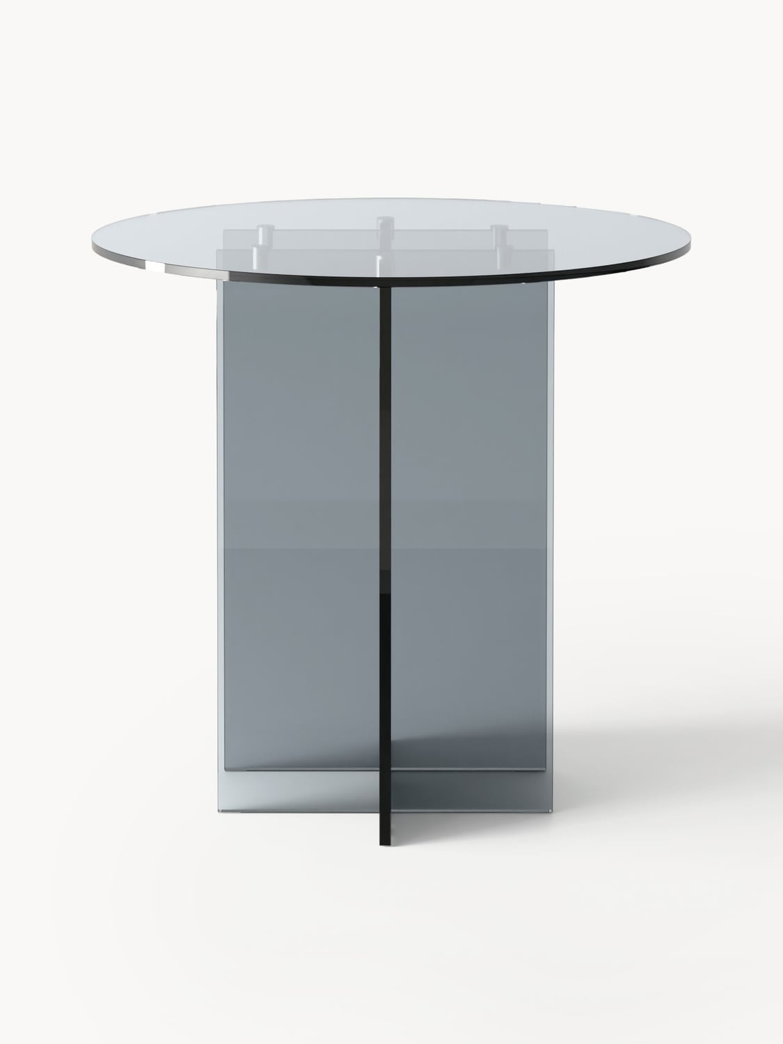 Anouk Round Dining Table in Glass, in various sizes — Dark Grey