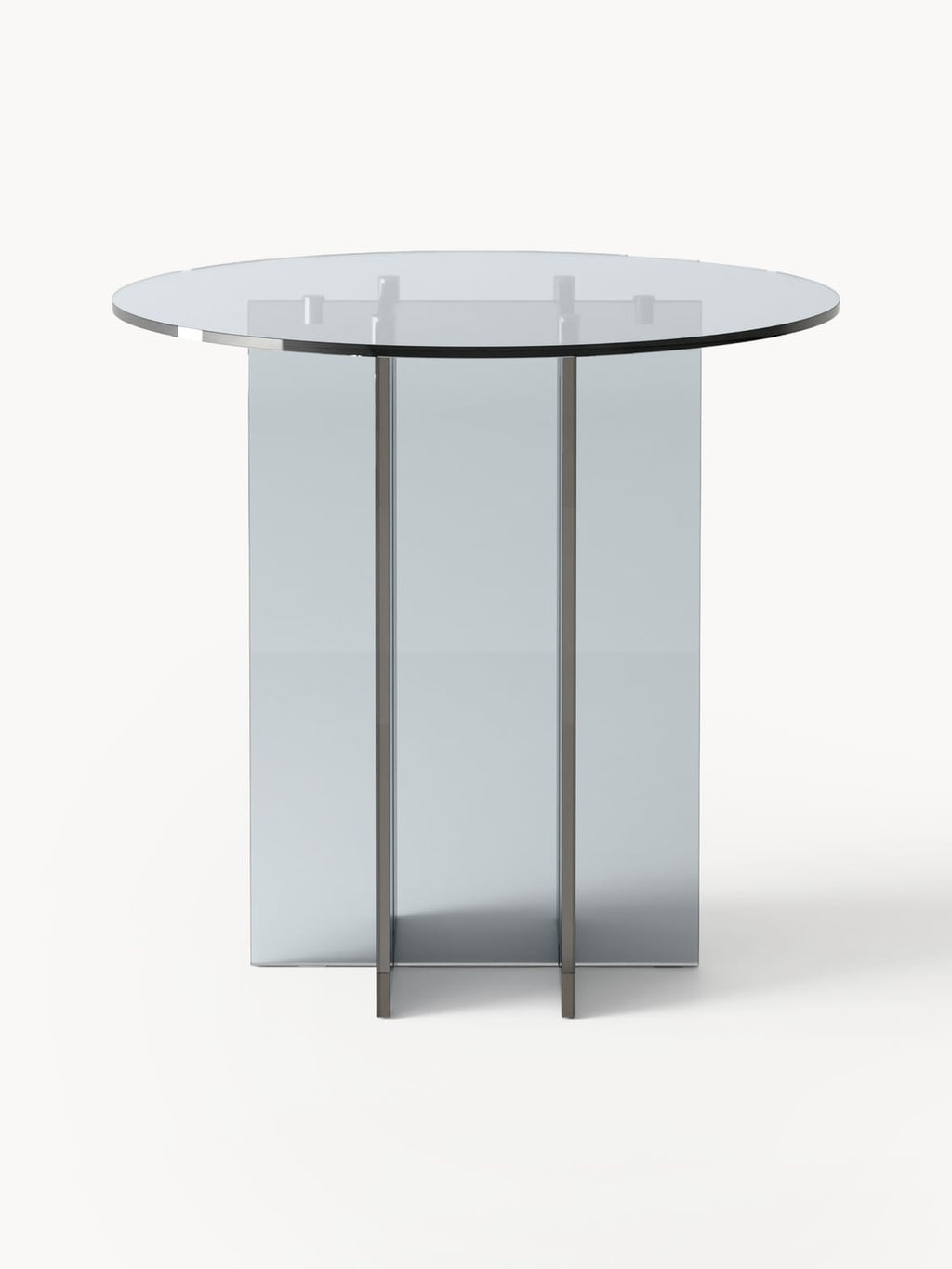 Anouk Round Dining Table in Glass, in various sizes — Dark Grey