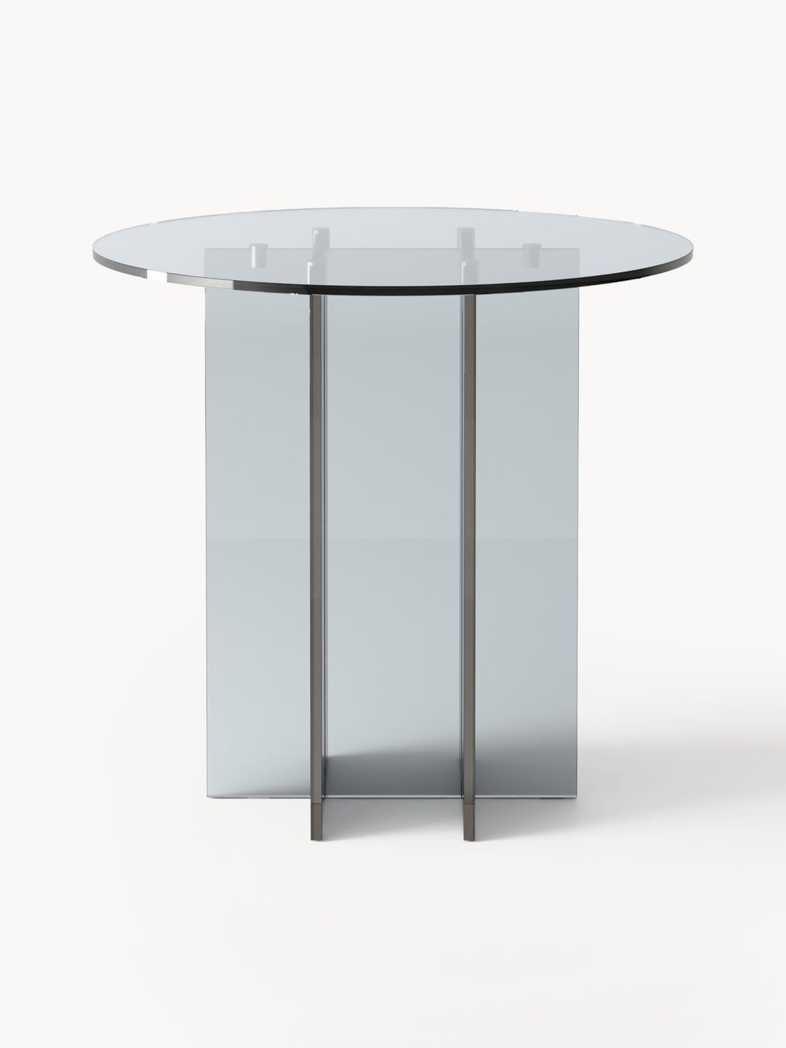 Anouk Round Dining Table in Glass, in various sizes — Dark Grey