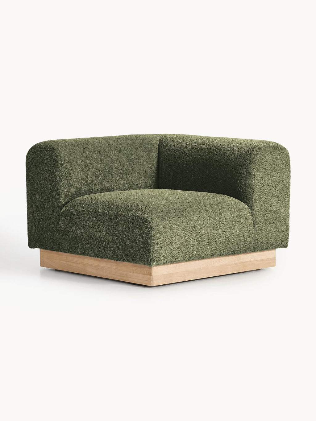 Natalie Corner Module in Teddy Bouclé — Green