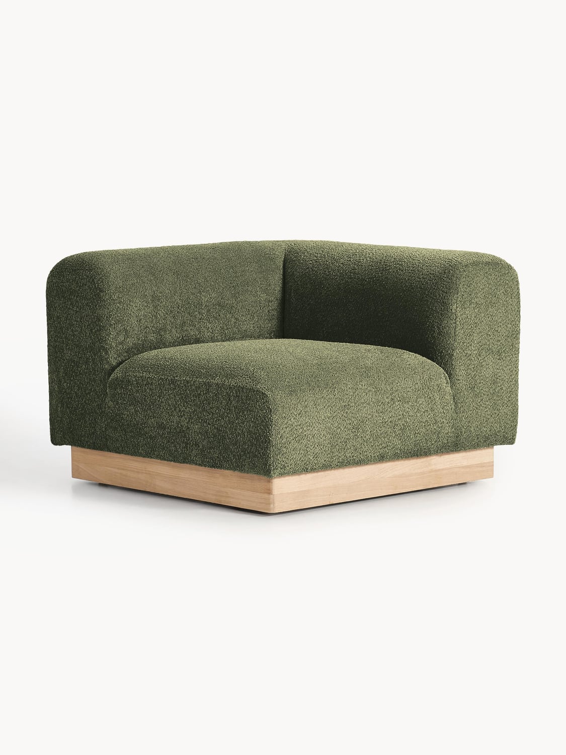 Natalie Corner Module in Teddy Bouclé — Green