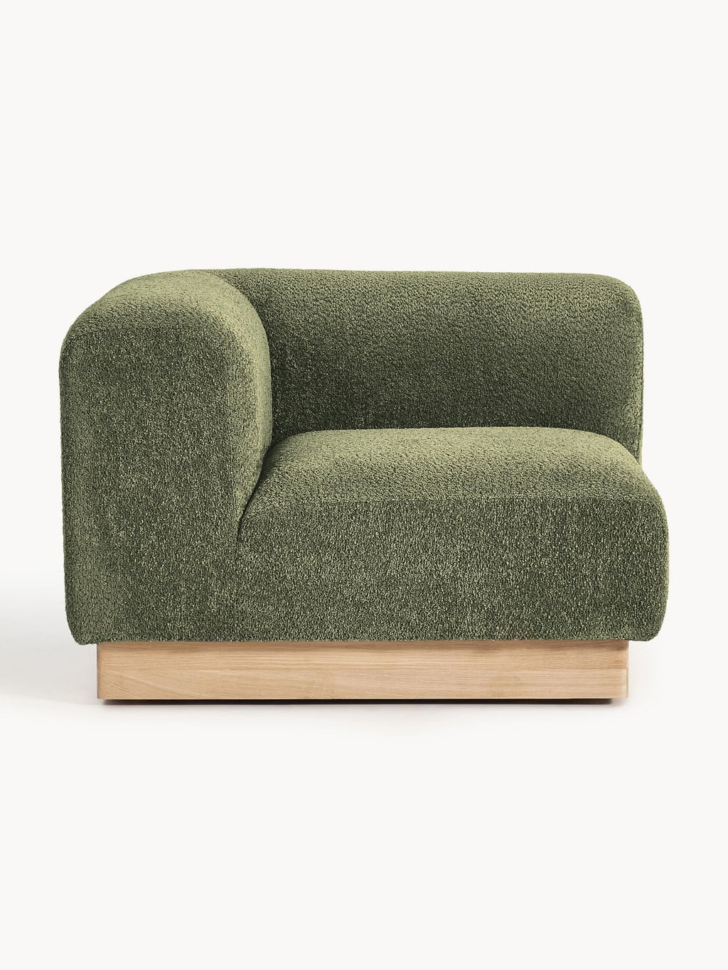 Natalie Corner Module in Teddy Bouclé — Green
