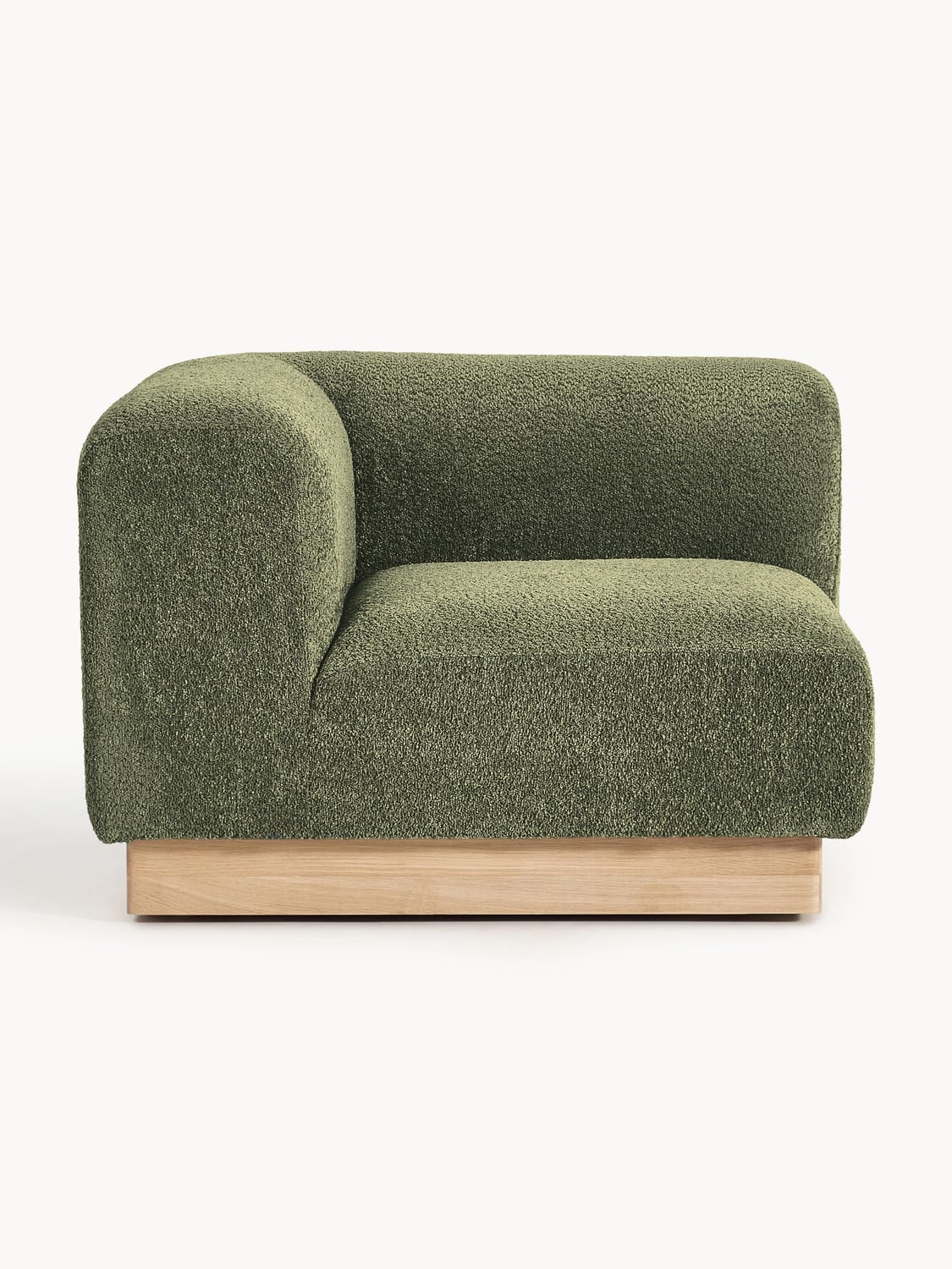 Natalie Corner Module in Teddy Bouclé — Green