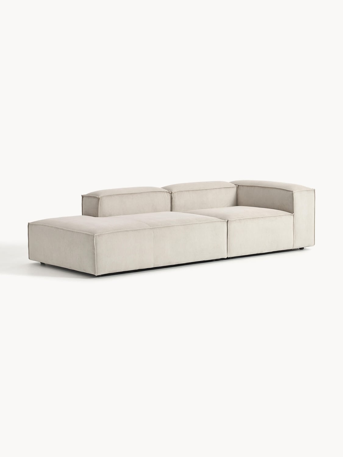 Lennon Modular Ottoman in Corduroy — Light Grey