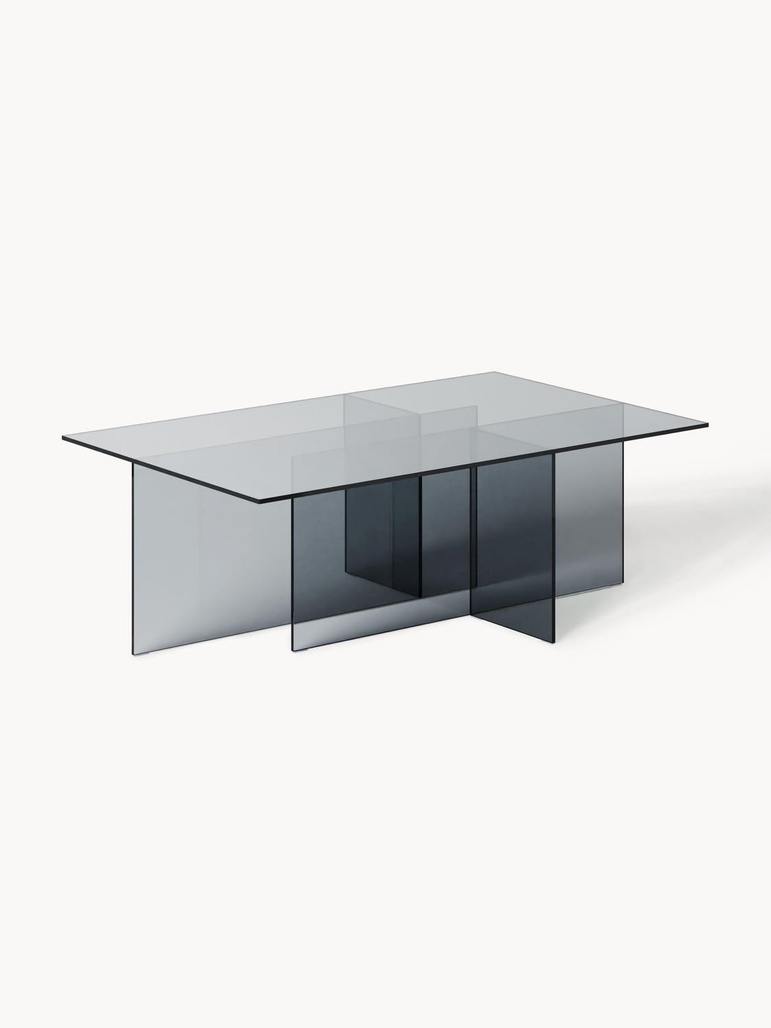 Anouk Glass-Coffee Table, B 102 cm — Taupe