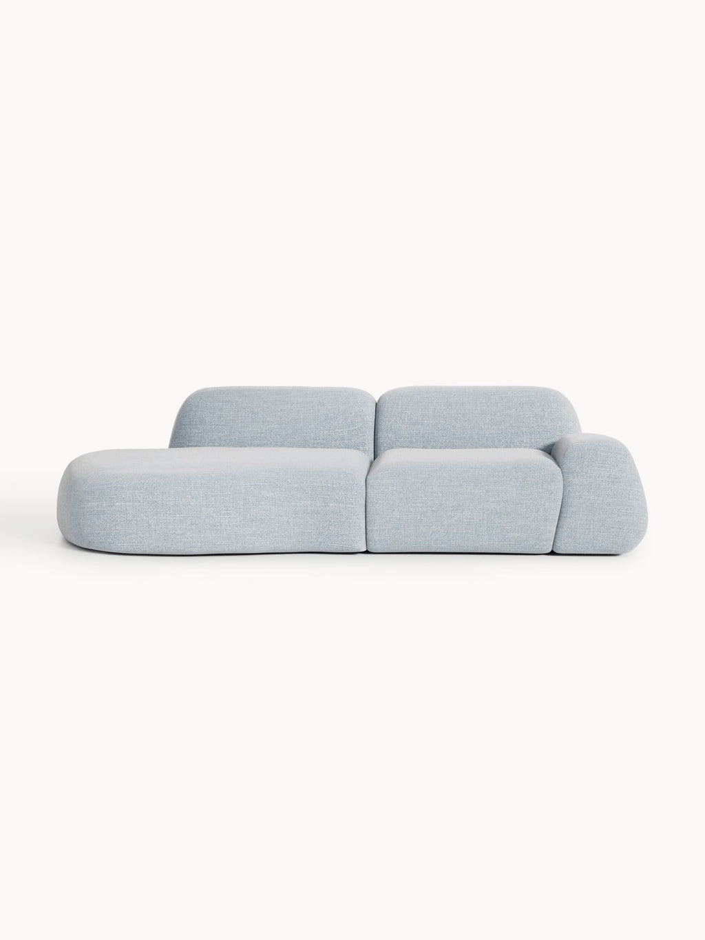 Wolke Modular Bouclé-Chaise (3-seater) — Light Grey