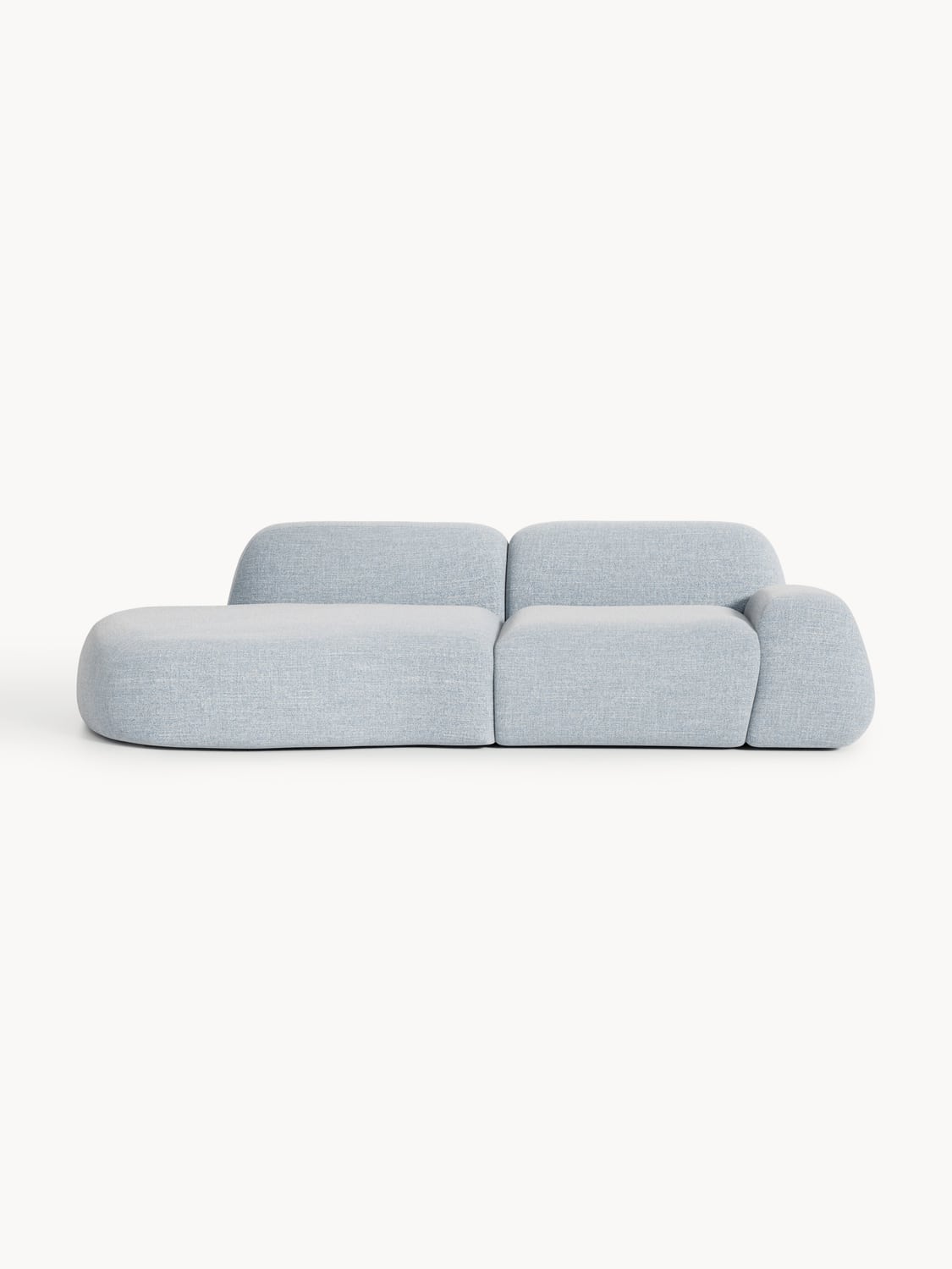 Wolke Modular Bouclé-Chaise (3-seater) — Light Grey