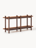 Alex Wooden Shelving Unit, Oak & Glass — Taupe