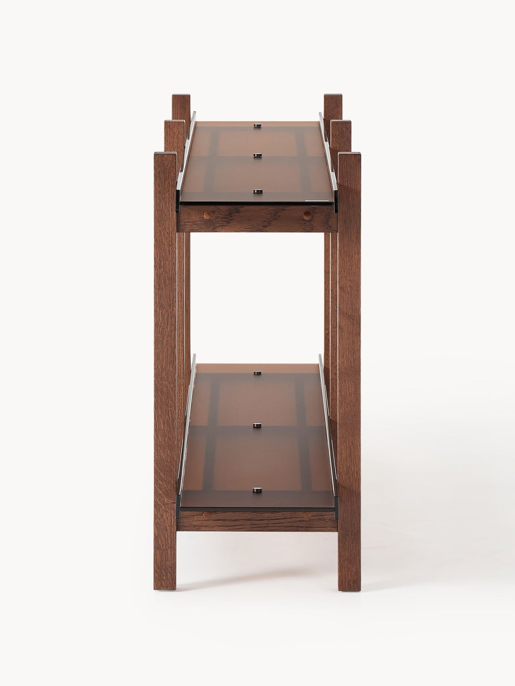 Alex Wooden Shelving Unit, Oak & Glass — Taupe