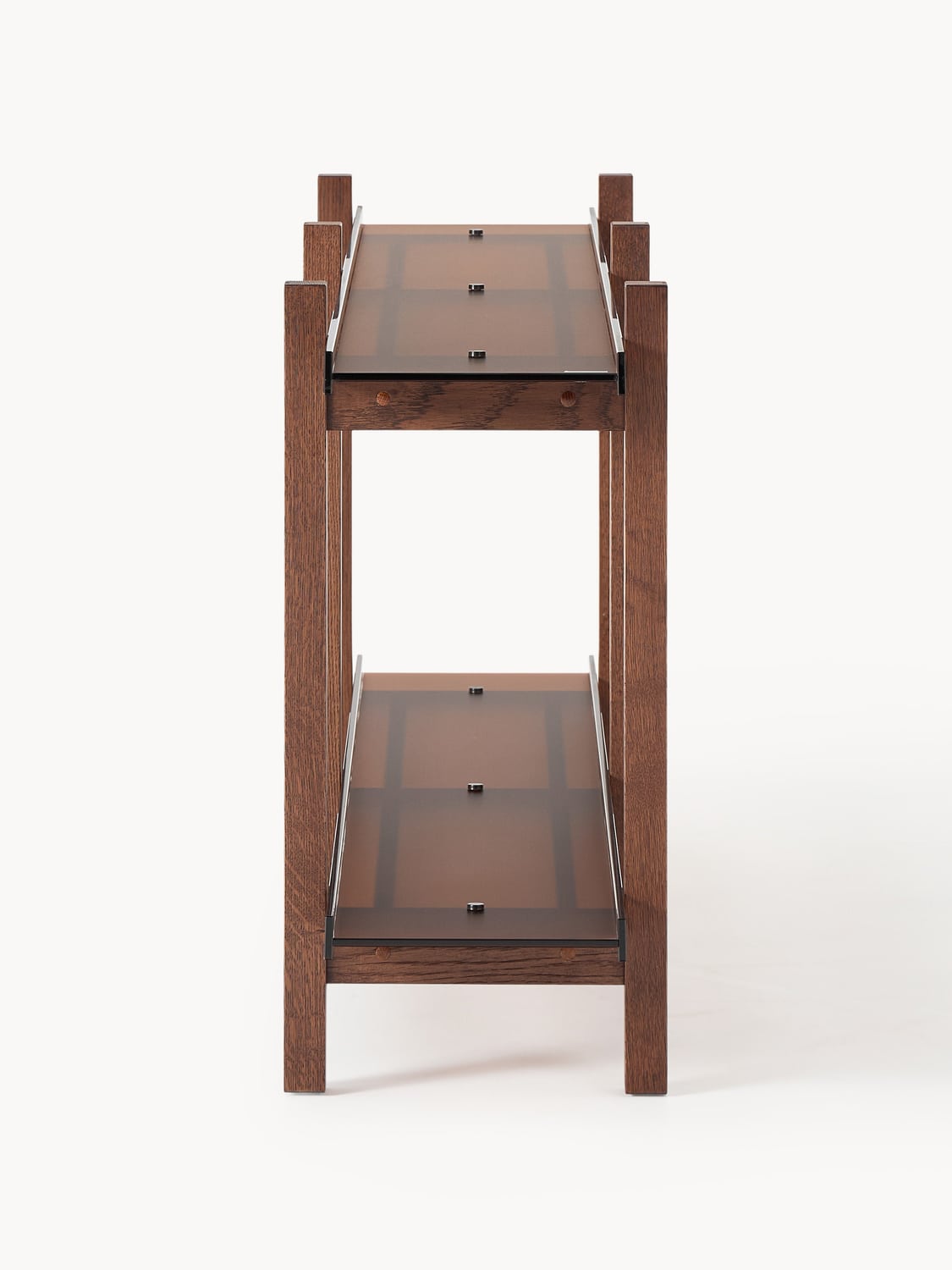 Alex Wooden Shelving Unit, Oak & Glass — Taupe