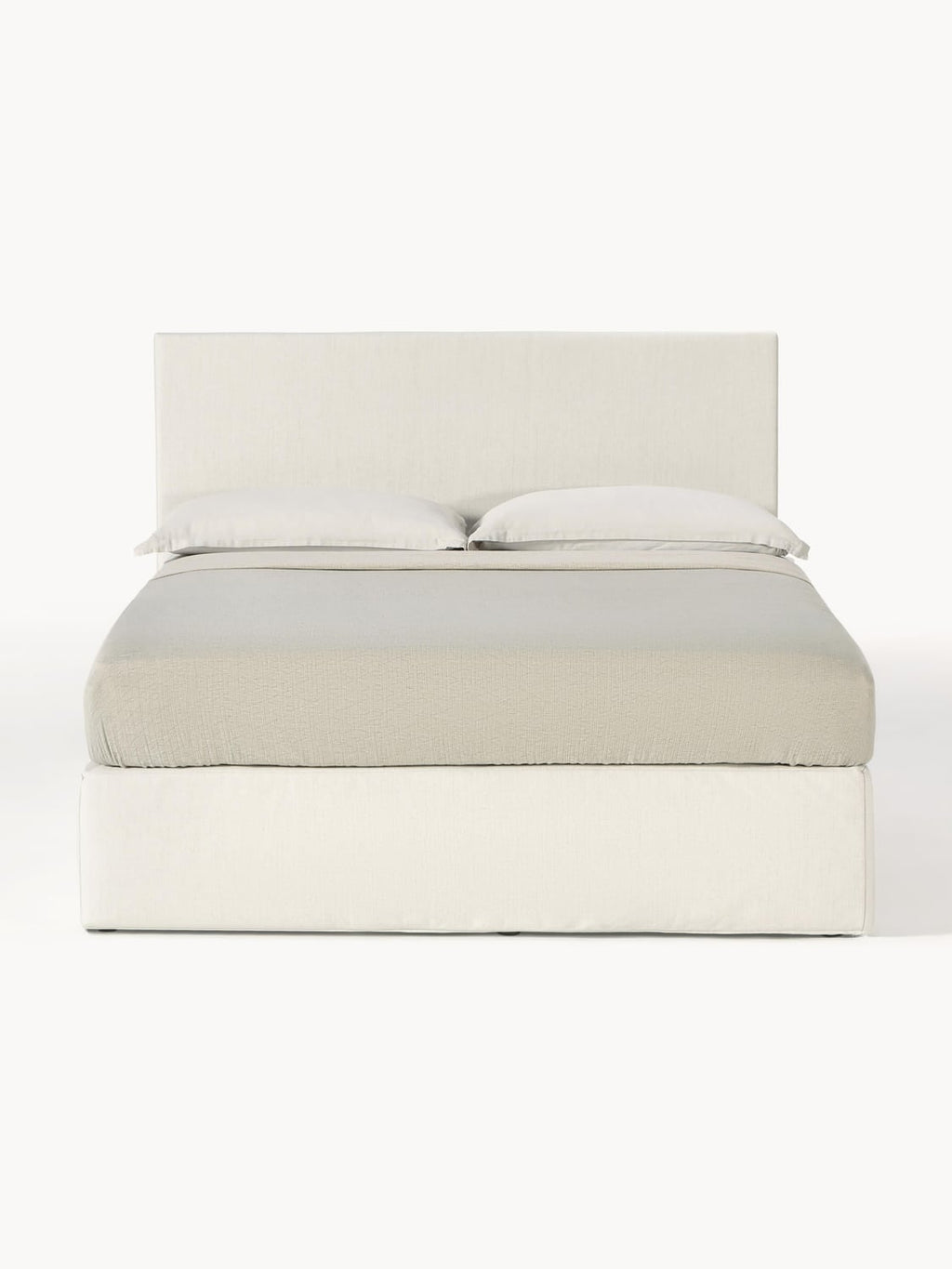 Eliza Box-Spring Bed — Light Grey