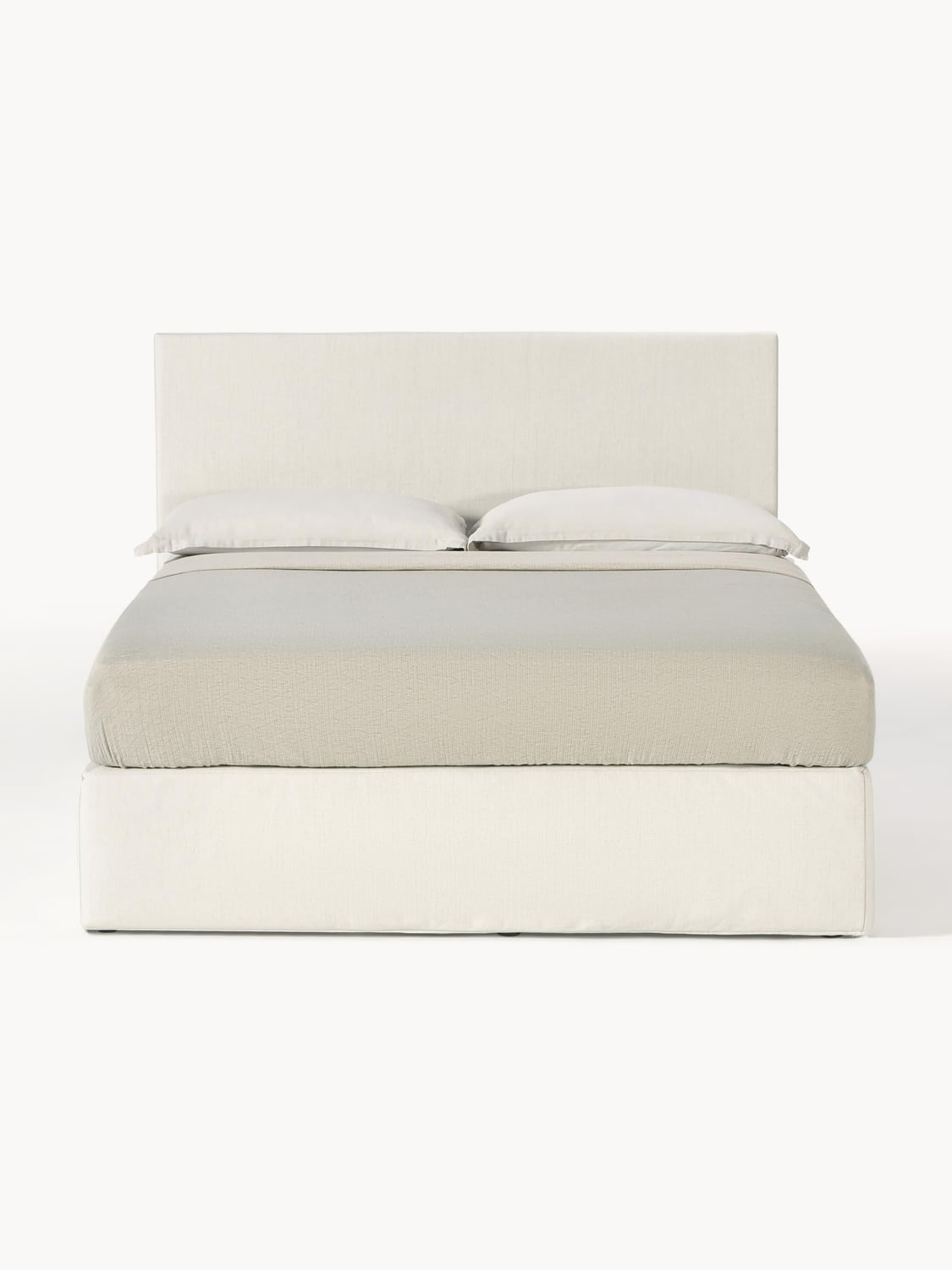Eliza Box-Spring Bed — Light Grey