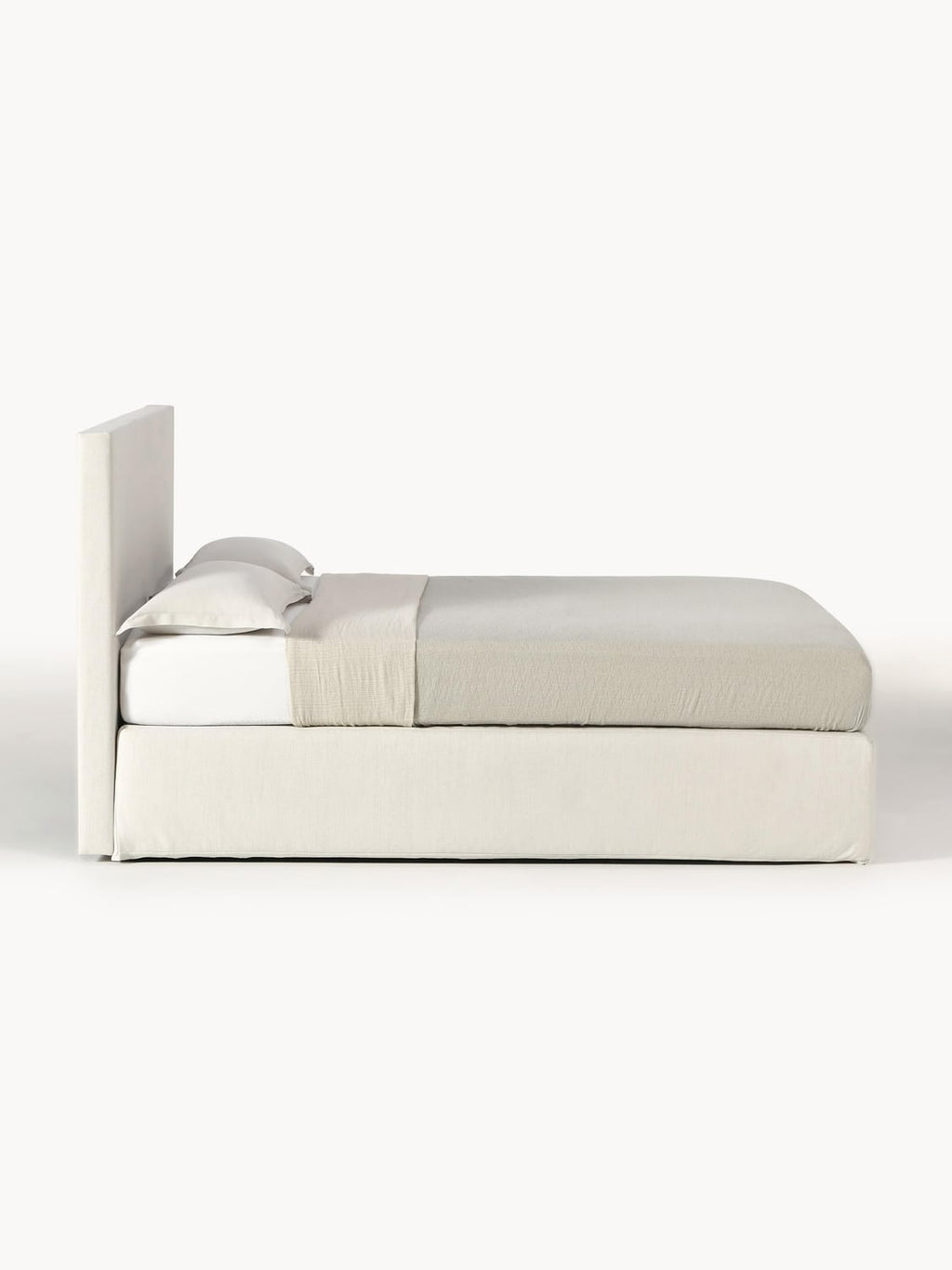 Eliza Box-Spring Bed — Light Grey