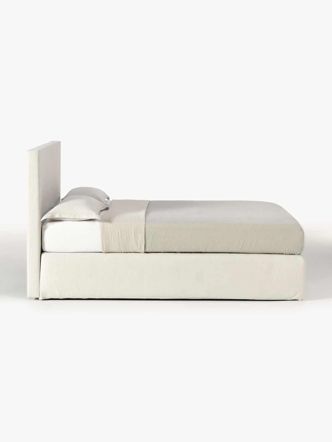 Eliza Box-Spring Bed — Light Grey