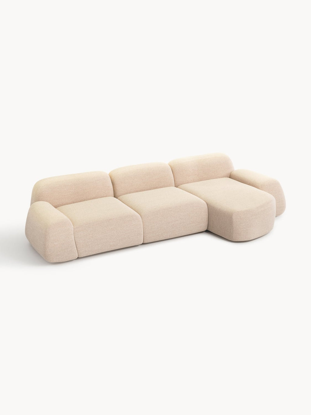 Wolke Modular Bouclé Corner Sofa (4-seater) — Rose