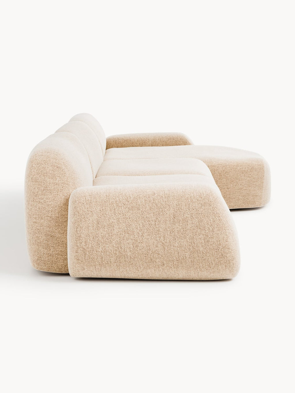 Wolke Modular Bouclé Corner Sofa (4-seater) — Powder Pink
