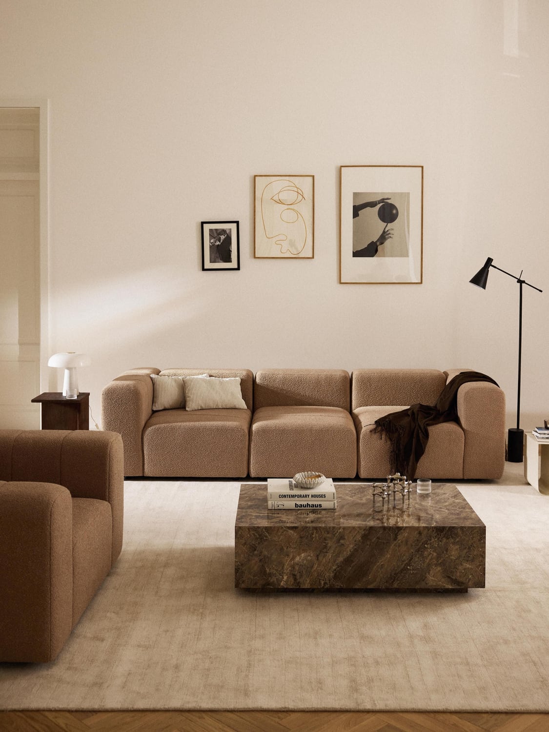 Lena Modular Bouclé Sofa (4-seater) — Sand