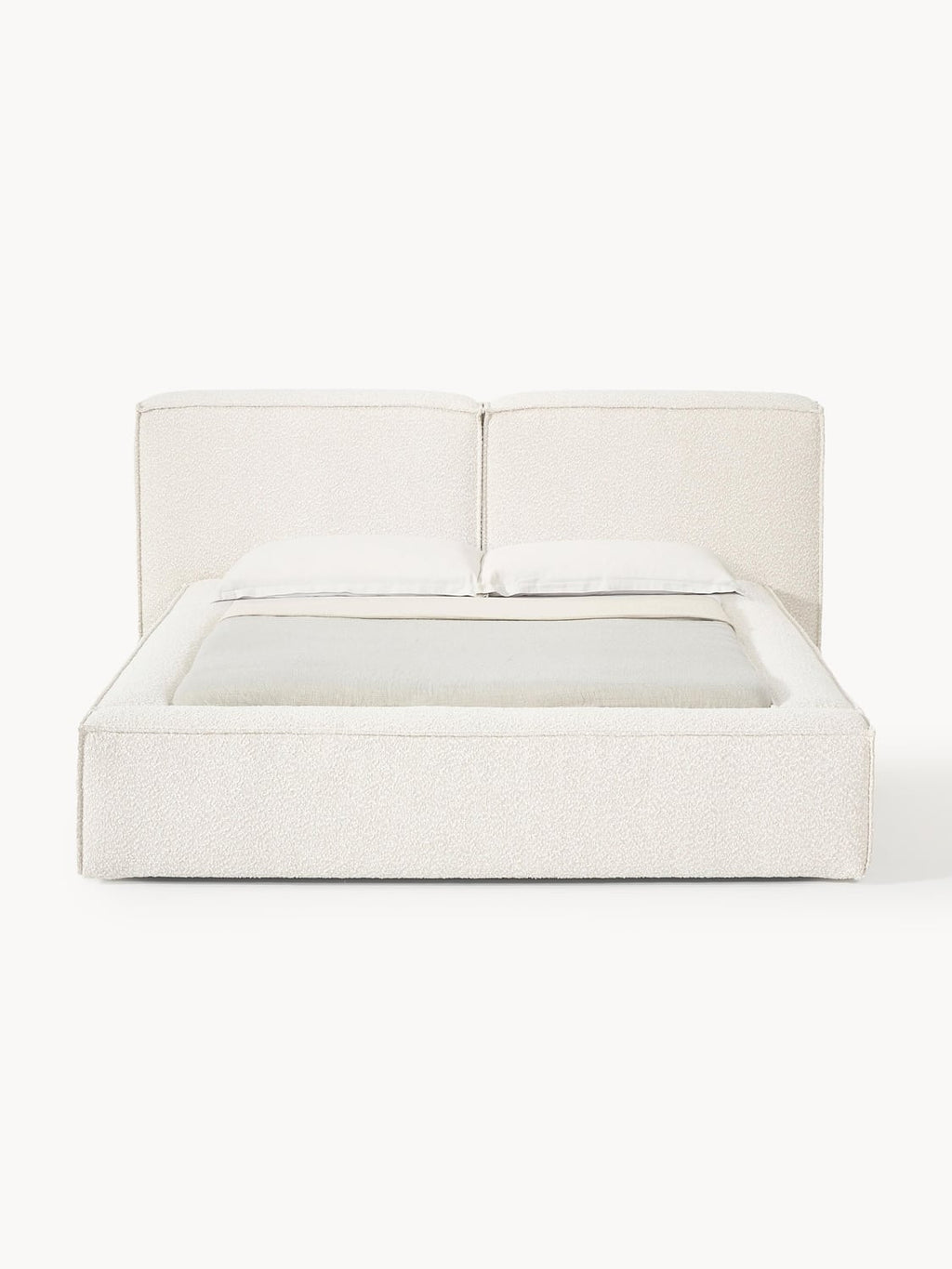 Lennon Bouclé Upholstered Bed — Off-White