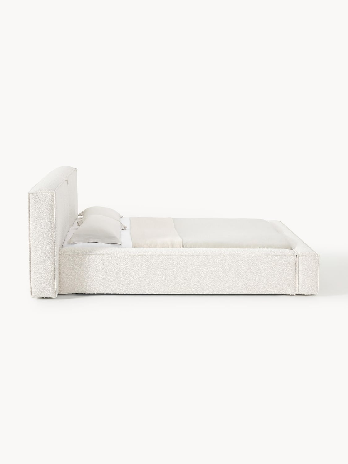 Lennon Bouclé Upholstered Bed — Off-White