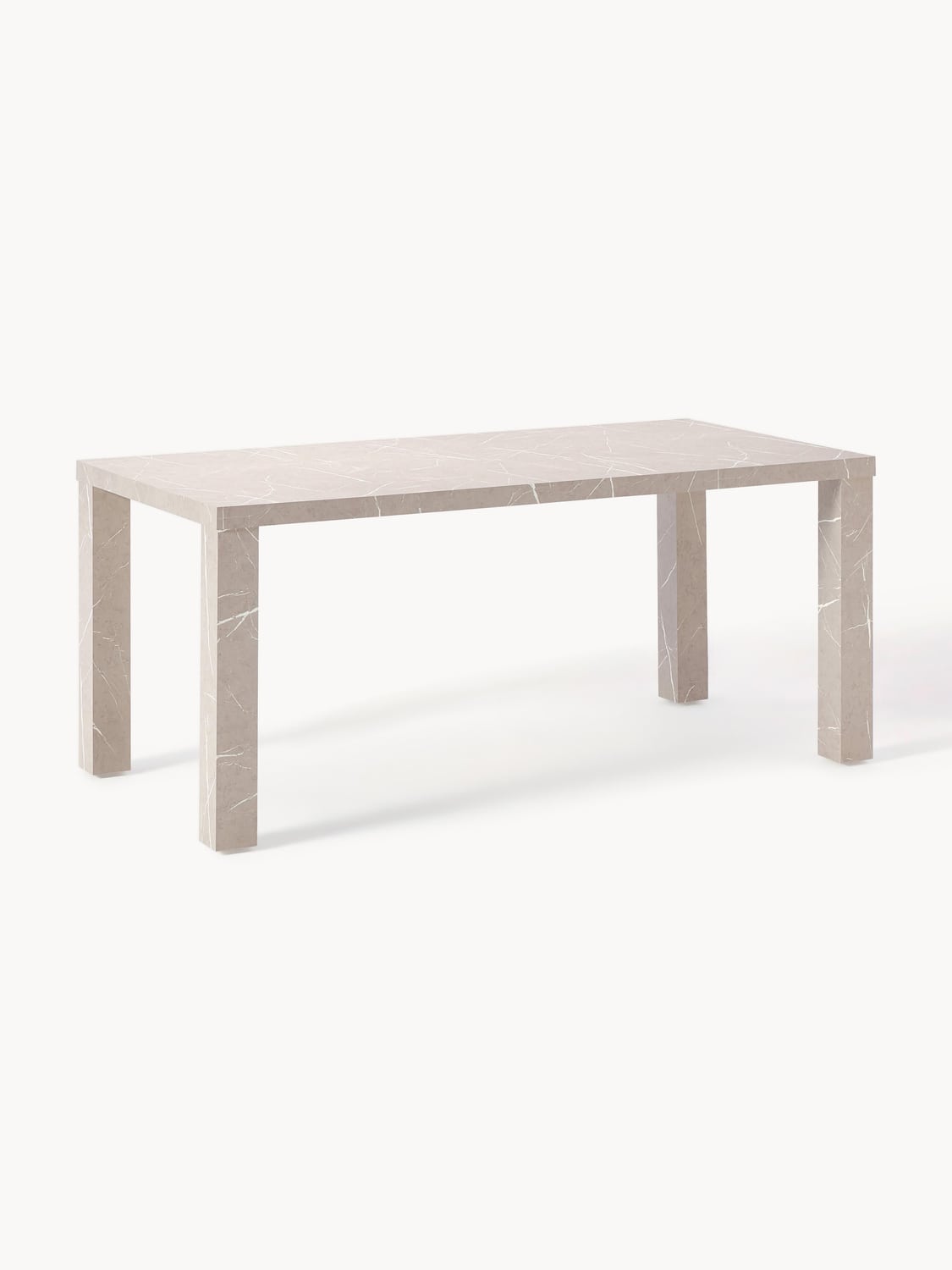 Carl Dining Table in Marble-Look, 180 x 90 cm — Off-White