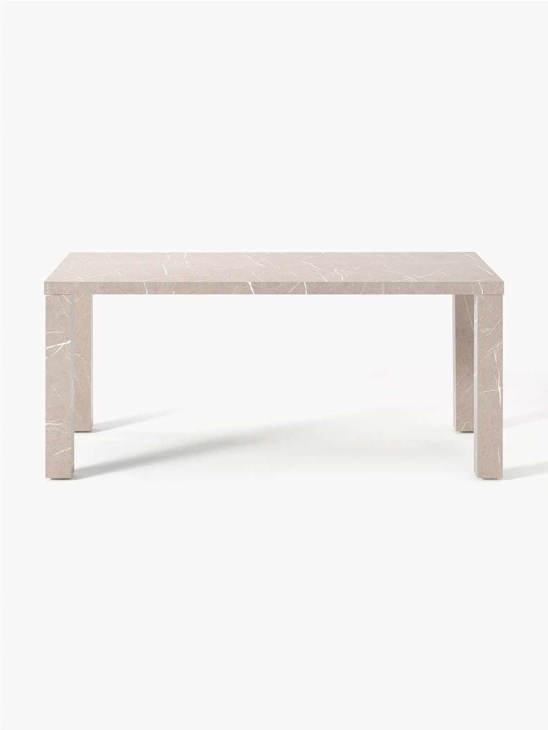 Carl Dining Table in Marble-Look, 180 x 90 cm — Off-White