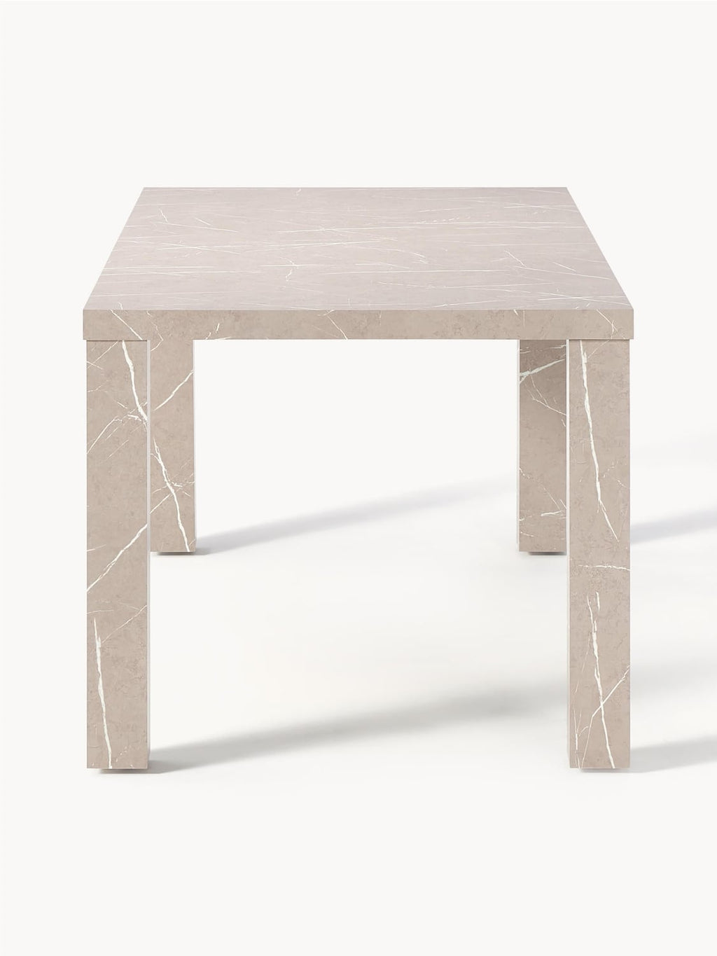 Carl Dining Table in Marble-Look, 180 x 90 cm — Off-White