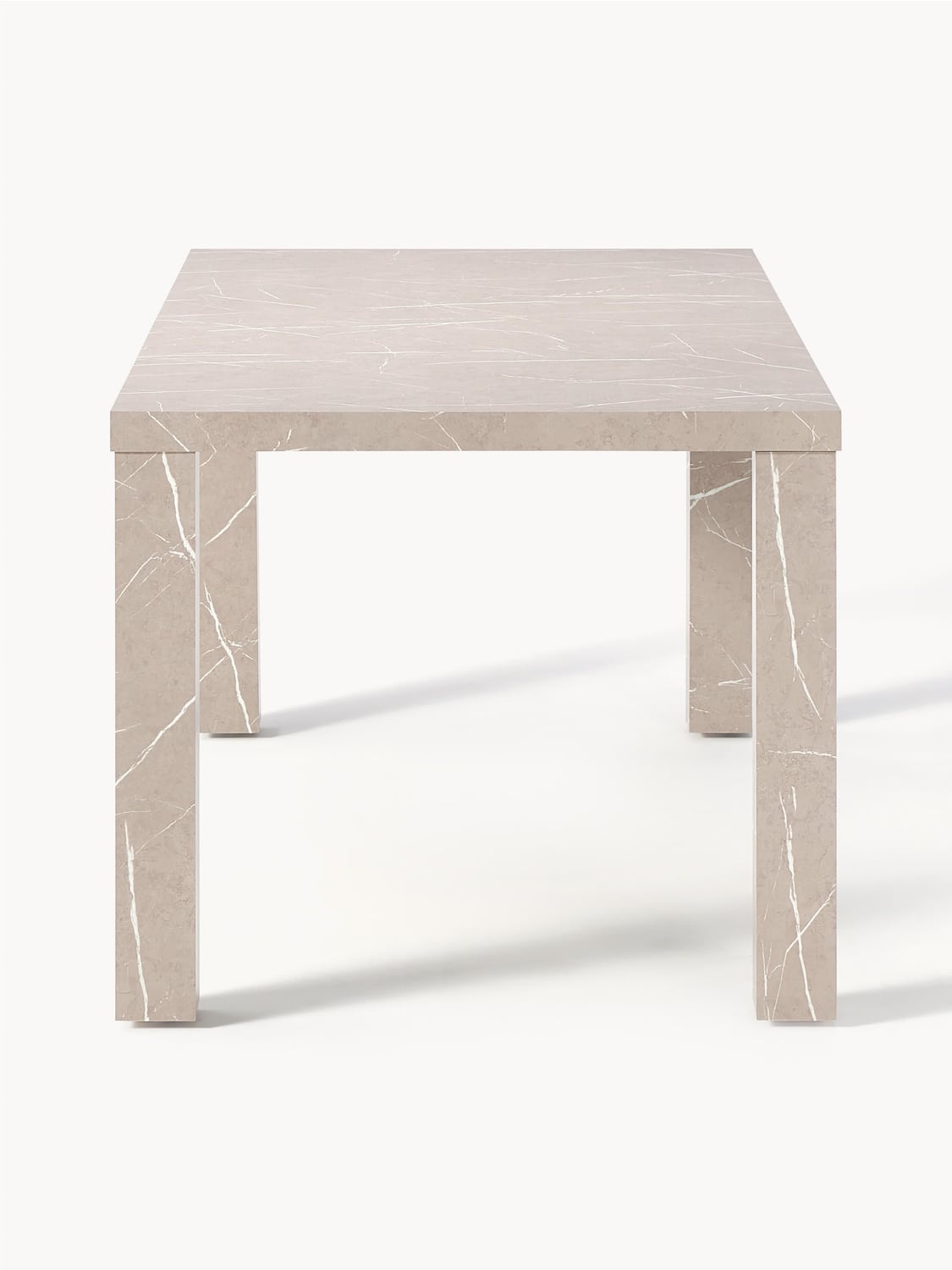 Carl Dining Table in Marble-Look, 180 x 90 cm — Off-White