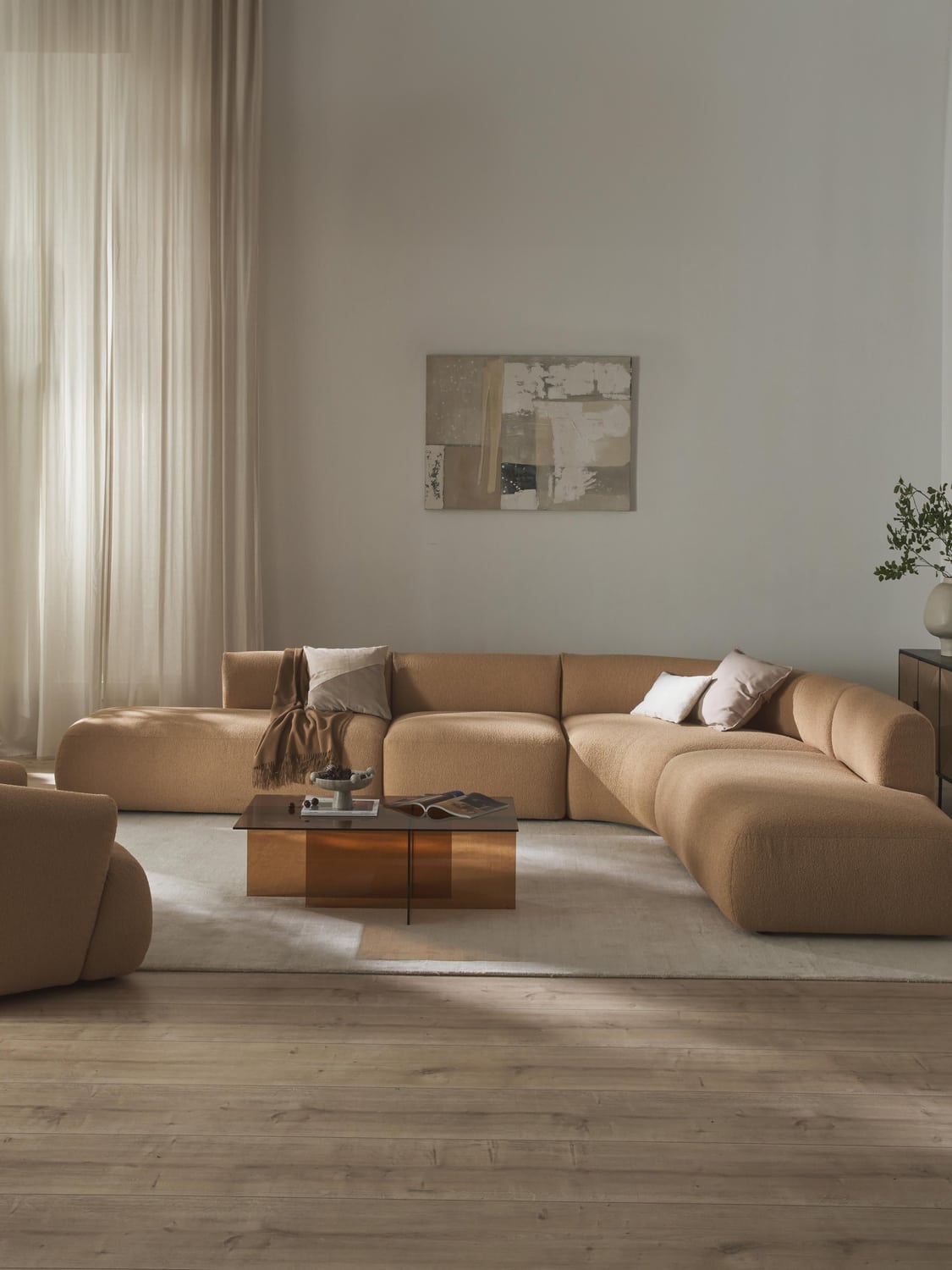 Sofia Modular Bouclé Corner Sofa (4-seater) — Sand
