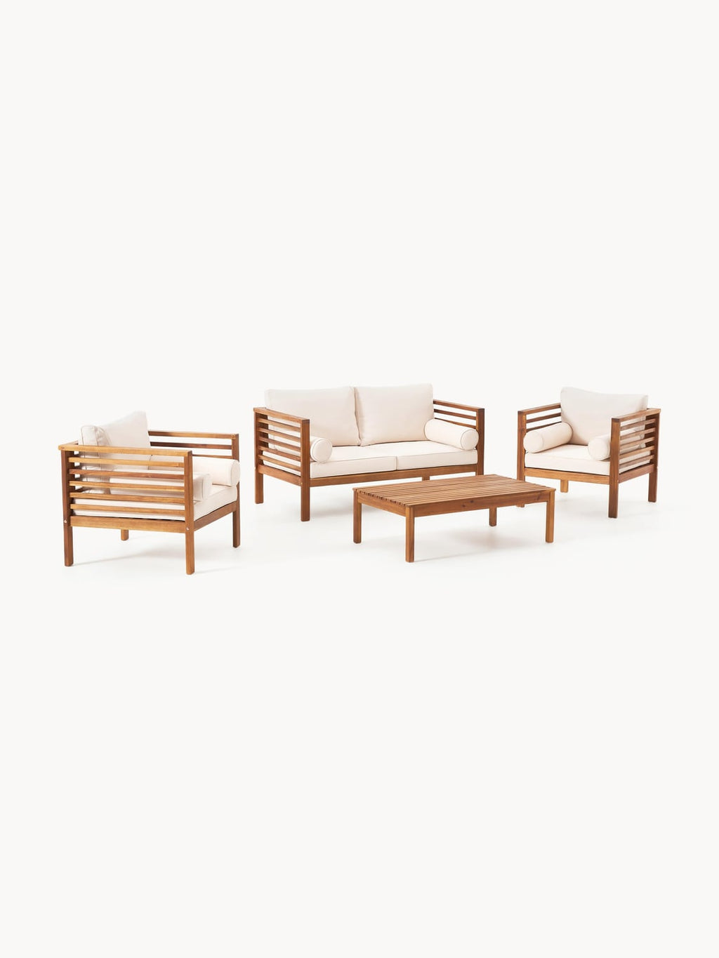 Bo Garden Lounge Set in Acacia, set of 4 — Beige