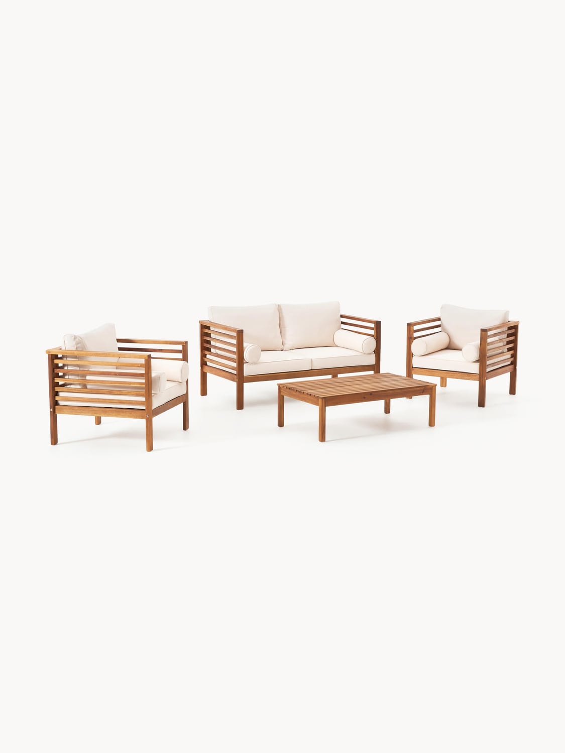 Bo Garden Lounge Set in Acacia, set of 4 — Beige