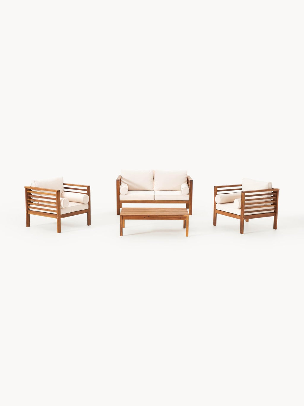 Bo Garden Lounge Set in Acacia, set of 4 — Beige