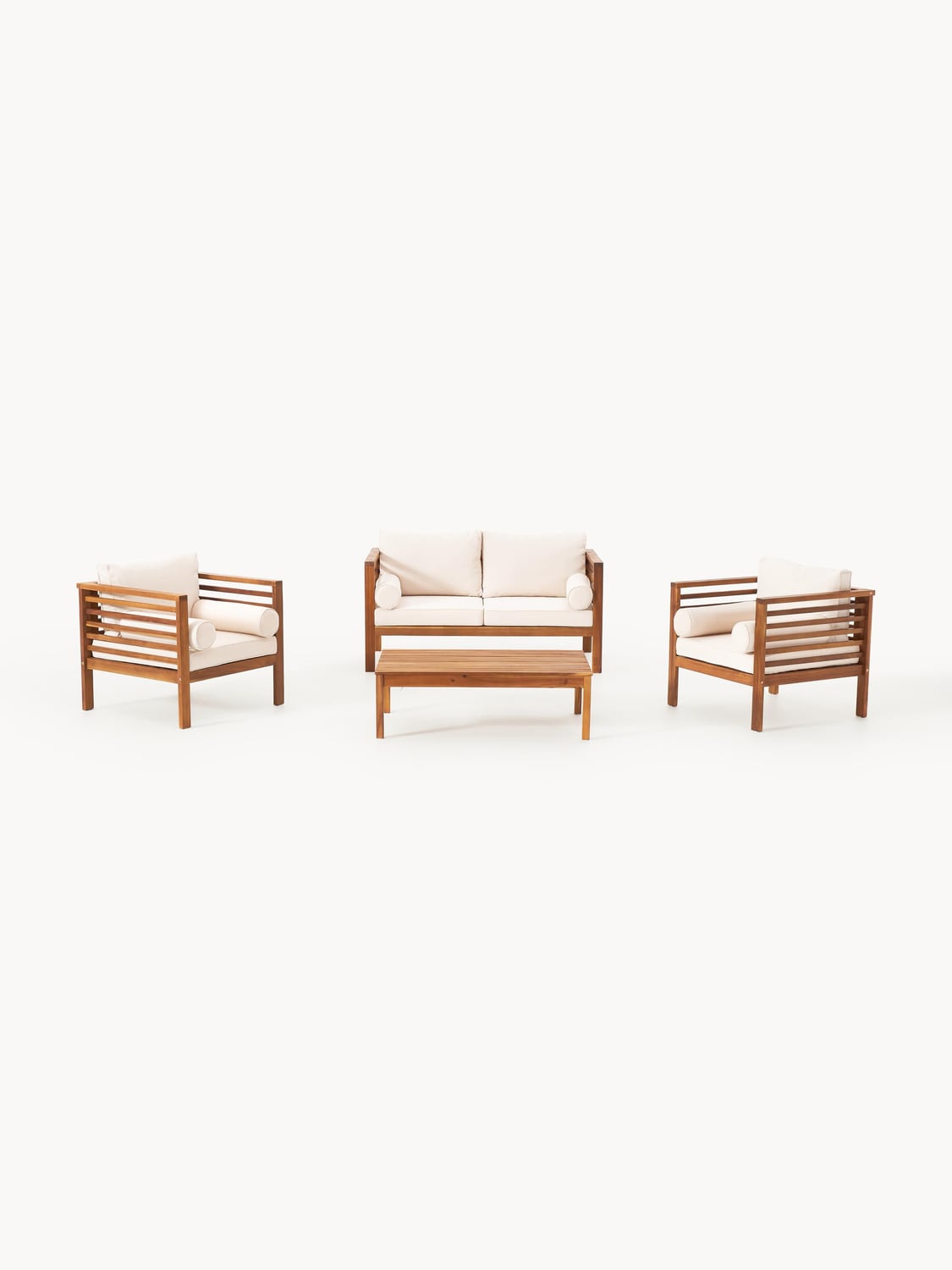 Bo Garden Lounge Set in Acacia, set of 4 — Beige