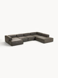 Lennon Modular XL Sofa in Leather — Dark Grey