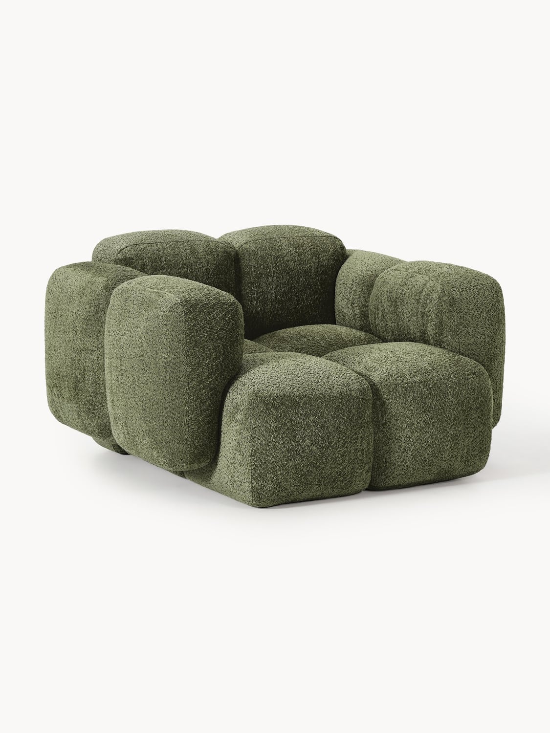 Tayla Lounge Chair in Teddy Bouclé — Green