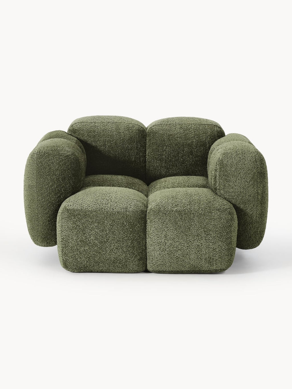 Tayla Lounge Chair in Teddy Bouclé — Green