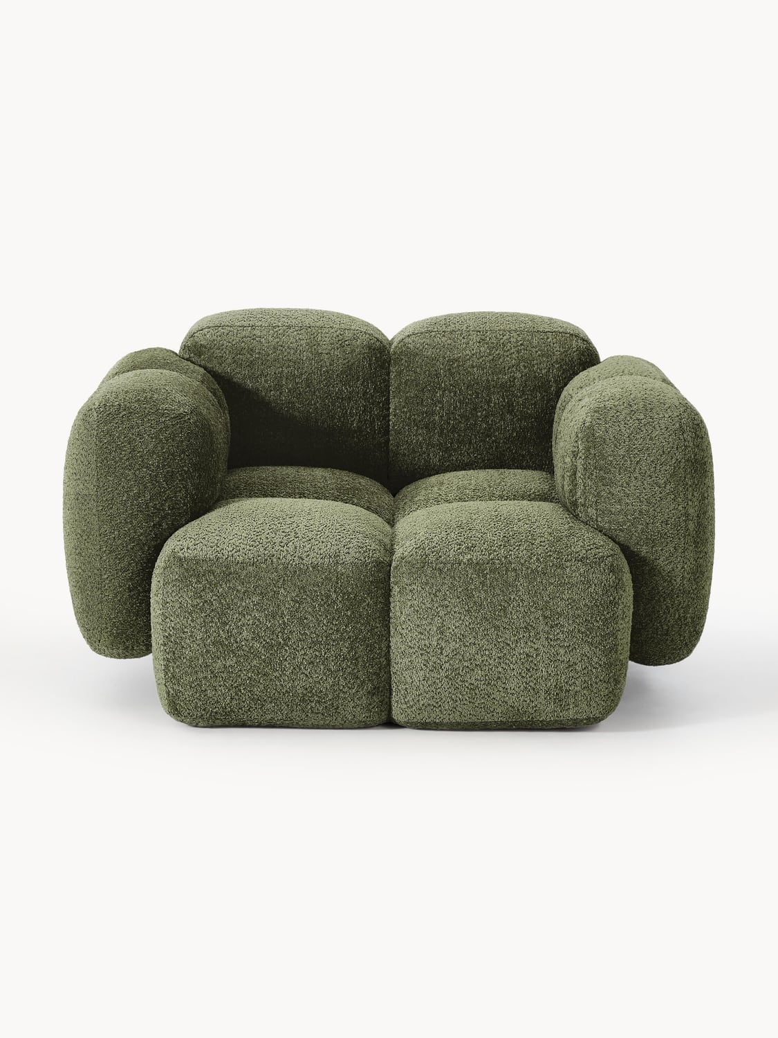 Tayla Lounge Chair in Teddy Bouclé — Green