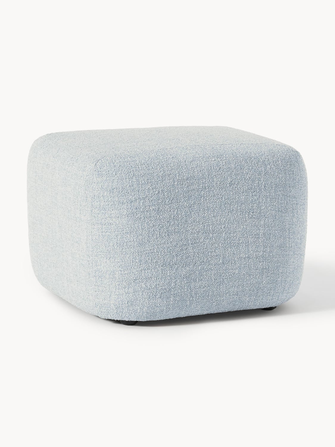 Wolke Sofa Ottoman in Bouclé — Light Blue