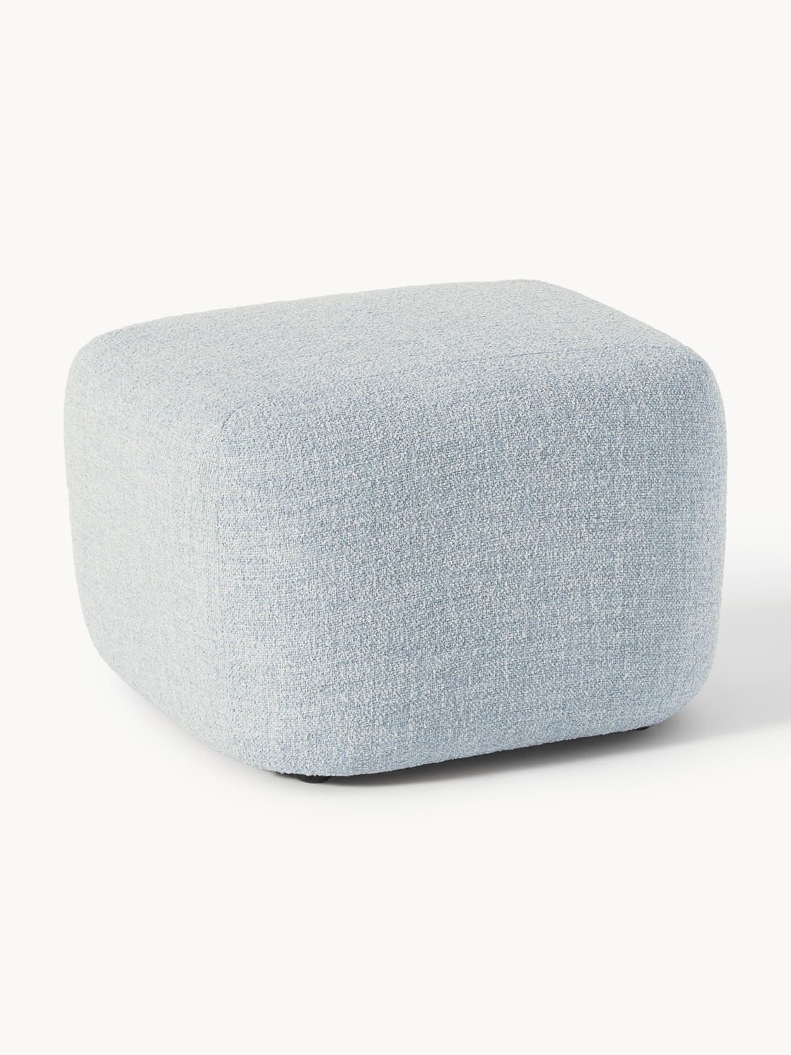 Wolke Sofa Ottoman in Bouclé — Light Blue