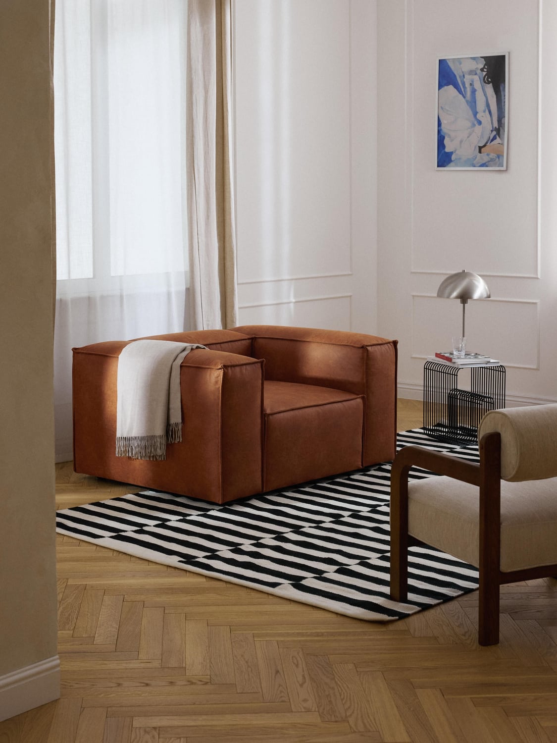 Lennon Armchair in Leather — Caramel
