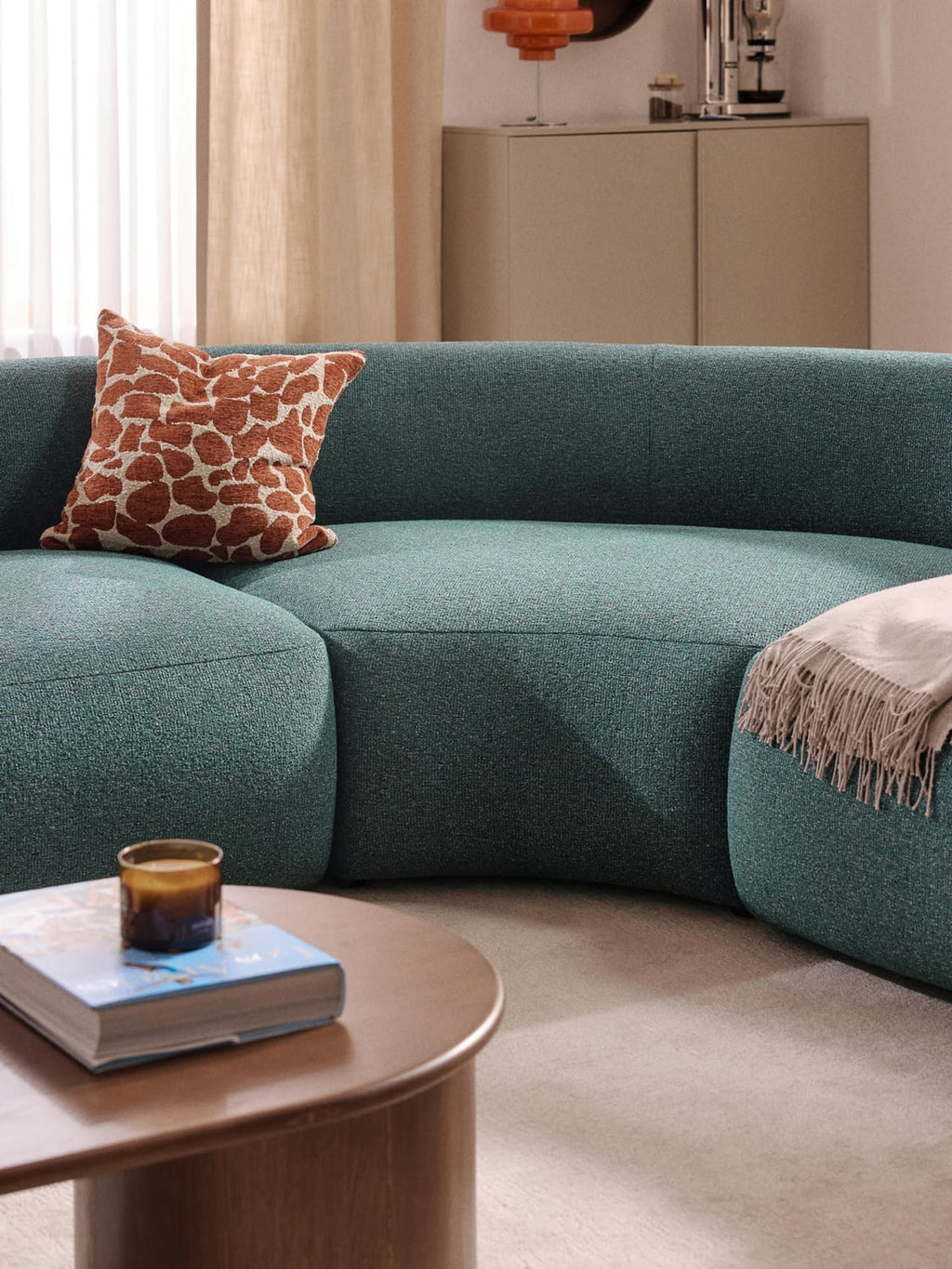 Sofia Round Bouclé Corner Module — Teal